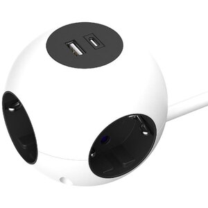 Bloc JACOBSEN Power Cube, 4 prize Schuko, 3 m, 1.5 mm, 2 porturi USB, alb Bloc JACOBSEN Power Cube, 4 prize Schuko, 3 m, 1.5 mm, 2 porturi USB, alb