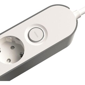 Prelungitor JACOBSEN, 4 prize Schuko, 3 m, 1.5 mm, cu intrerupator, alb/gri Prelungitor JACOBSEN, 4 prize Schuko, 3 m, 1.5 mm, cu intrerupator, alb/gri