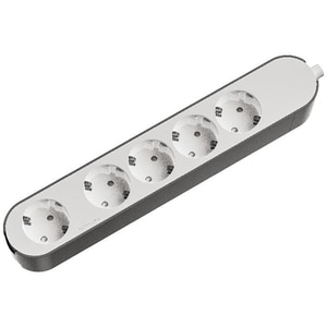 Prelungitor JACOBSEN, 5 prize Schuko, alb/gri Prelungitor JACOBSEN, 5 prize Schuko, alb/gri