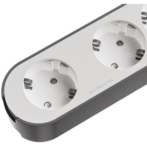 Prelungitor JACOBSEN, 5 prize Schuko, alb/gri Prelungitor JACOBSEN, 5 prize Schuko, alb/gri