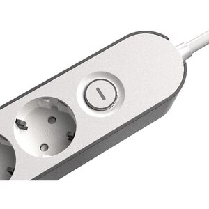 Prelungitor JACOBSEN, 6 prize Schuko, 5 m, cu intrerupator, alb/gri Prelungitor JACOBSEN, 6 prize Schuko, 5 m, cu intrerupator, alb/gri