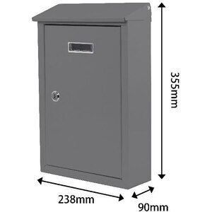 Cutie posta SMITH AND LOCKE, Inchidere cheie, 90 x 238 x 355mm, gri Cutie posta SMITH AND LOCKE, Inchidere cheie, 90 x 238 x 355mm, gri