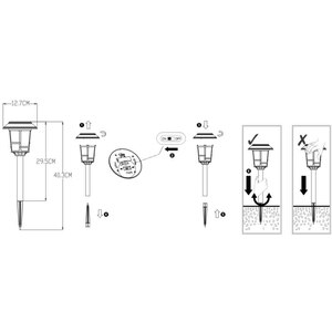 Lampa solara LED, 5000K, plastic, negru Lampa solara LED, 5000K, plastic, negru
