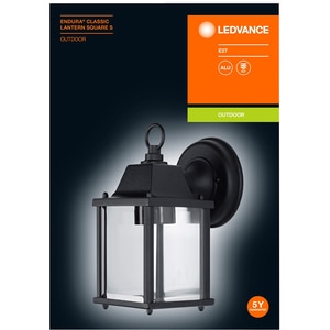 Aplica de exterior LEDVANCE, 1 x E27, 60W, IP23, 15 x 10.5 x 22.5 cm, aluminiu, negru Aplica de exterior LEDVANCE, 1 x E27, 60W, IP23, 15 x 10.5 x 22.5 cm, aluminiu, negru