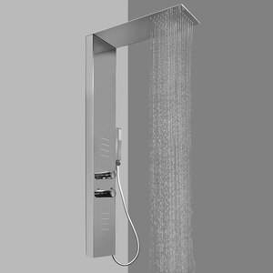 Panel de dus GOODHOME Abala, termostat, hidromasaj, crom Panel de dus GOODHOME Abala, termostat, hidromasaj, crom