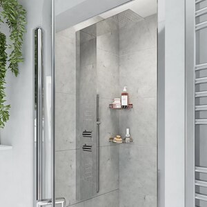 Panel de dus GOODHOME Abala, termostat, hidromasaj, crom Panel de dus GOODHOME Abala, termostat, hidromasaj, crom