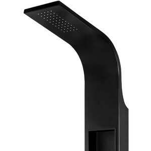 Panel de dus GOODHOME Layra, termostat, hidromasaj, 140 cm, negru mat Panel de dus GOODHOME Layra, termostat, hidromasaj, 140 cm, negru mat