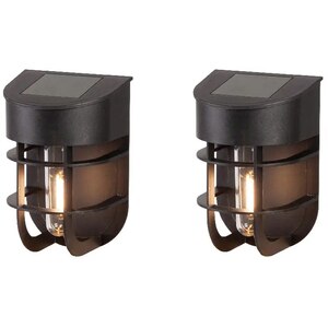 Set 2 aplici solare SITE 101233178, IP44, plastic, negru Set 2 aplici solare SITE 101233178, IP44, plastic, negru