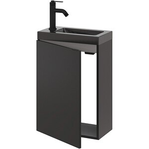 Baterie lavoar GOODHOME Selenga, inaltime 19.3 cm, alama, negru Baterie lavoar GOODHOME Selenga, inaltime 19.3 cm, alama, negru