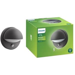 Aplica de exterior PHILIPS June, 12W, 741lm, IP44, gri antracit Aplica de exterior PHILIPS June, 12W, 741lm, IP44, gri antracit