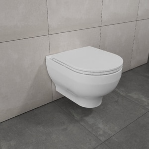 Vas WC suspendat GOODHOME Cavally, 35.5 x 53.5 x 40 cm, capac duroplast, alb Vas WC suspendat GOODHOME Cavally, 35.5 x 53.5 x 40 cm, capac duroplast, alb