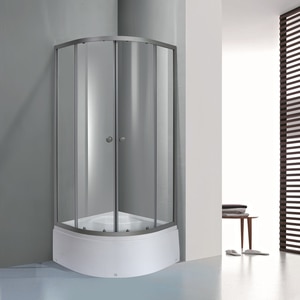Cabina dus standard GOODHOME Arkell, semirotunda, cadita inalta, 90 x 90 x 197 cm, sticla securizata 4mm, profil crom Cabina dus standard GOODHOME Arkell, semirotunda, cadita inalta, 90 x 90 x 197 cm, sticla securizata 4mm, profil crom