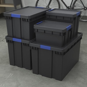 Cutie depozitare GOODHOME, 38.9 x 28.8 x 20 cm, 1 compartiment, negru Cutie depozitare GOODHOME, 38.9 x 28.8 x 20 cm, 1 compartiment, negru