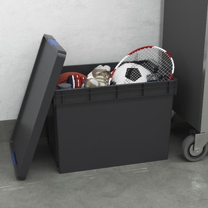 Cutie depozitare GOODHOME, 58.5 x 38.3 x 40 cm, 1 compartiment, negru Cutie depozitare GOODHOME, 58.5 x 38.3 x 40 cm, 1 compartiment, negru
