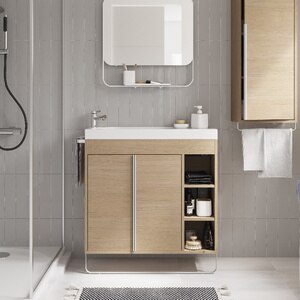 Masca lavoar GoodHome Maza, MDF, 85 x 36 x 82 cm, natur Masca lavoar GoodHome Maza, MDF, 85 x 36 x 82 cm, natur