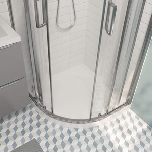 Cadita dus GOODHOME Cavally, semirotunda, compozit pe baza de rasina, 90 x 90 x 3 cm, alb Cadita dus GOODHOME Cavally, semirotunda, compozit pe baza de rasina, 90 x 90 x 3 cm, alb