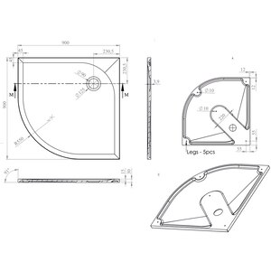 Cadita dus GOODHOME Cavally, semirotunda, compozit pe baza de rasina, 90 x 90 x 3 cm, alb Cadita dus GOODHOME Cavally, semirotunda, compozit pe baza de rasina, 90 x 90 x 3 cm, alb