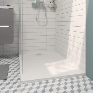 Cadita dus GOODHOME Cavally, dreapta, compozit pe baza de rasina, 100 x 80 x 3 cm, alb Cadita dus GOODHOME Cavally, dreapta, compozit pe baza de rasina, 100 x 80 x 3 cm, alb