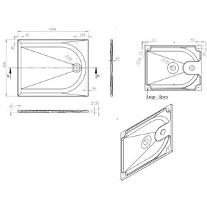 Cadita dus GOODHOME Cavally, dreapta, compozit pe baza de rasina, 100 x 80 x 3 cm, alb Cadita dus GOODHOME Cavally, dreapta, compozit pe baza de rasina, 100 x 80 x 3 cm, alb