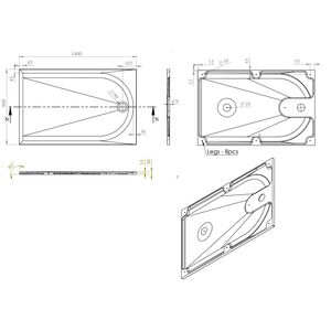 Cadita dus GoodHome Cavally, dreptunghiulara, compozit, 140 x 90 x 3 cm, alb Cadita dus GoodHome Cavally, dreptunghiulara, compozit, 140 x 90 x 3 cm, alb