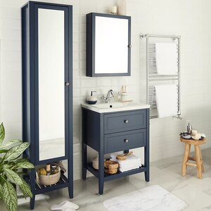 Dulap baie cu oglinda GOODHOME, 50 x 15 x 70 cm, albastru Dulap baie cu oglinda GOODHOME, 50 x 15 x 70 cm, albastru
