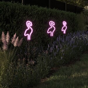 Lampa solara LED, flamingo, roz neon Lampa solara LED, flamingo, roz neon