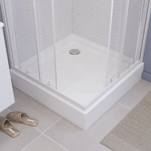 Cadita dus Dommel, patrata, ABS si acril, 90 x 90 x 15 cm, alb Cadita dus Dommel, patrata, ABS si acril, 90 x 90 x 15 cm, alb