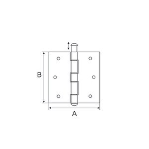 Balama cu ax detasabil SUKI, 75 x 75mm, otel, argintiu Balama cu ax detasabil SUKI, 75 x 75mm, otel, argintiu