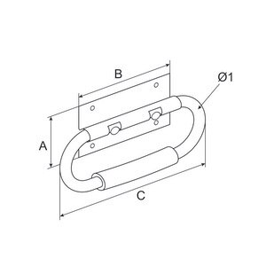Maner pentru cufar SUKI, 85 x 45mm Maner pentru cufar SUKI, 85 x 45mm
