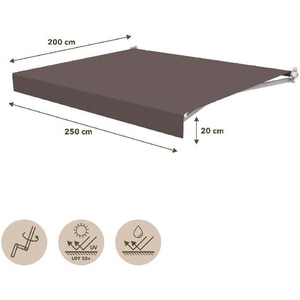 Copertina retractabila BLOOMA, aluminiu, 250 x 200 cm, maro taupe Copertina retractabila BLOOMA, aluminiu, 250 x 200 cm, maro taupe