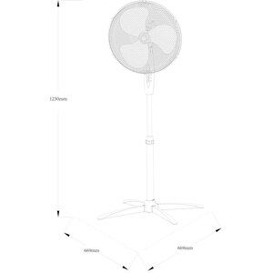 Ventilator cu picior, 3 trepte de viteza, 40W, alb Ventilator cu picior, 3 trepte de viteza, 40W, alb
