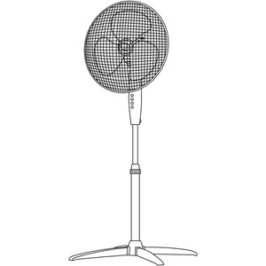 Ventilator cu picior, 3 trepte de viteza, 40W, alb Ventilator cu picior, 3 trepte de viteza, 40W, alb