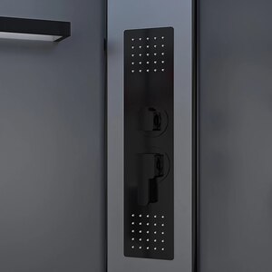 Cabina de dus cu hidromasaj GOODHOME Beloya, 90 x 90 x 220 cm, sticla securizata 6mm, profil negru Cabina de dus cu hidromasaj GOODHOME Beloya, 90 x 90 x 220 cm, sticla securizata 6mm, profil negru