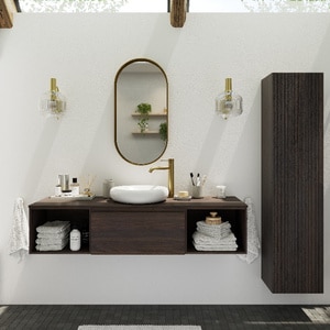 Oglinda baie GoodHome Tisa, ovala, 40 x 80 cm, auriu Oglinda baie GoodHome Tisa, ovala, 40 x 80 cm, auriu