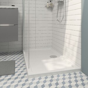 Cadita dus GOODHOME Vorma, dreptunghiulara, ABS si acril, 120 x 70 x 4 cm, alb Cadita dus GOODHOME Vorma, dreptunghiulara, ABS si acril, 120 x 70 x 4 cm, alb