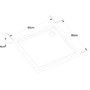 Cadita dus GOODHOME Vorma, patrata, ABS si acril, 80 x 80 x 4 cm, alb Cadita dus GOODHOME Vorma, patrata, ABS si acril, 80 x 80 x 4 cm, alb