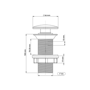 Ventil WIRQUIN quick-clack fara preaplin, dop ceramic, negru Ventil WIRQUIN quick-clack fara preaplin, dop ceramic, negru