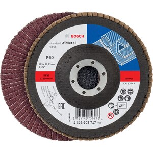Disc de slefuire evantai BOSCH X431, granulatie 60, 125mm Disc de slefuire evantai BOSCH X431, granulatie 60, 125mm
