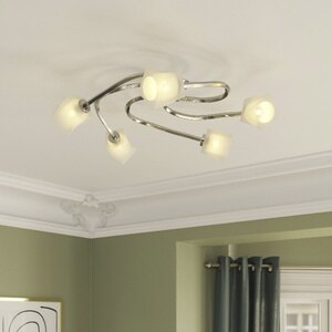 Plafoniera LED, 5 x G9, alb/argintiu, lumina alb cald Plafoniera LED, 5 x G9, alb/argintiu, lumina alb cald