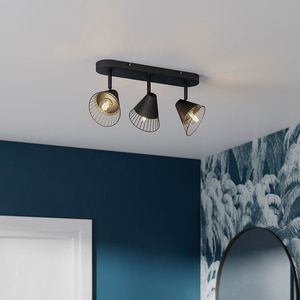 Spot LED GOODHOME, 3 becuri E14, 10W, metal, negru Spot LED GOODHOME, 3 becuri E14, 10W, metal, negru