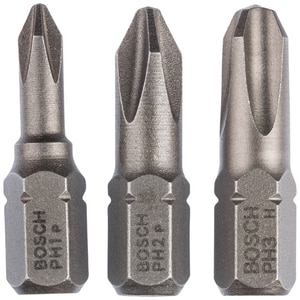 Set biti BOSCH, PZ1, PZ2, PZ3, 25mm, 3 bucati Set biti BOSCH, PZ1, PZ2, PZ3, 25mm, 3 bucati