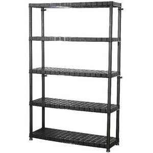 Raft atelier GOODHOME, polipropilena, 120 x 40 x 185 cm, negru Raft atelier GOODHOME, polipropilena, 120 x 40 x 185 cm, negru