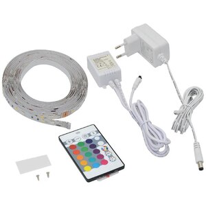Banda LED RGB cu telecomanda GOODHOME Waldeck, 16W, 1200 lm, 3 m Banda LED RGB cu telecomanda GOODHOME Waldeck, 16W, 1200 lm, 3 m
