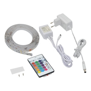 Banda LED RGB cu telecomanda GOODHOME Waldeck, 16W, 1200 lm, 3 m Banda LED RGB cu telecomanda GOODHOME Waldeck, 16W, 1200 lm, 3 m