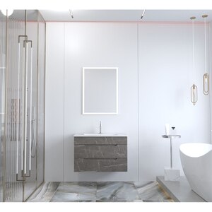 Oglinda baie SANITOP, 60 x 3 x 80 cm, iluminare LED, alb Oglinda baie SANITOP, 60 x 3 x 80 cm, iluminare LED, alb
