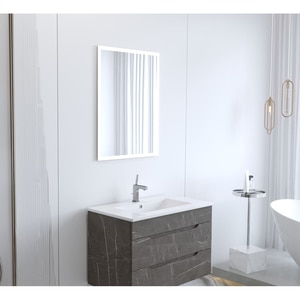 Oglinda baie SANITOP, 60 x 3 x 80 cm, iluminare LED, alb Oglinda baie SANITOP, 60 x 3 x 80 cm, iluminare LED, alb