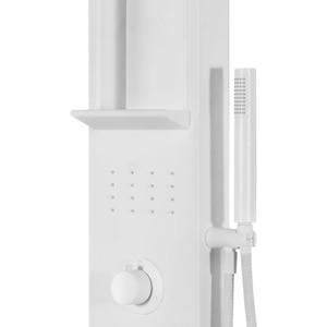 Panel de dus GOODHOME Layra, termostat, hidromasaj, 140 cm, alb mat Panel de dus GOODHOME Layra, termostat, hidromasaj, 140 cm, alb mat