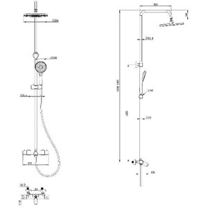 Sistem dus GOODHOME Anika, termostat, 3 functii, argintiu Sistem dus GOODHOME Anika, termostat, 3 functii, argintiu