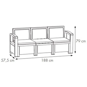 Set mobilier gradina Bica, 4 piese, perne, antracit Set mobilier gradina Bica, 4 piese, perne, antracit