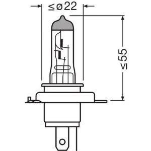 Bec auto OSRAM, H4, 12V, 55W Bec auto OSRAM, H4, 12V, 55W